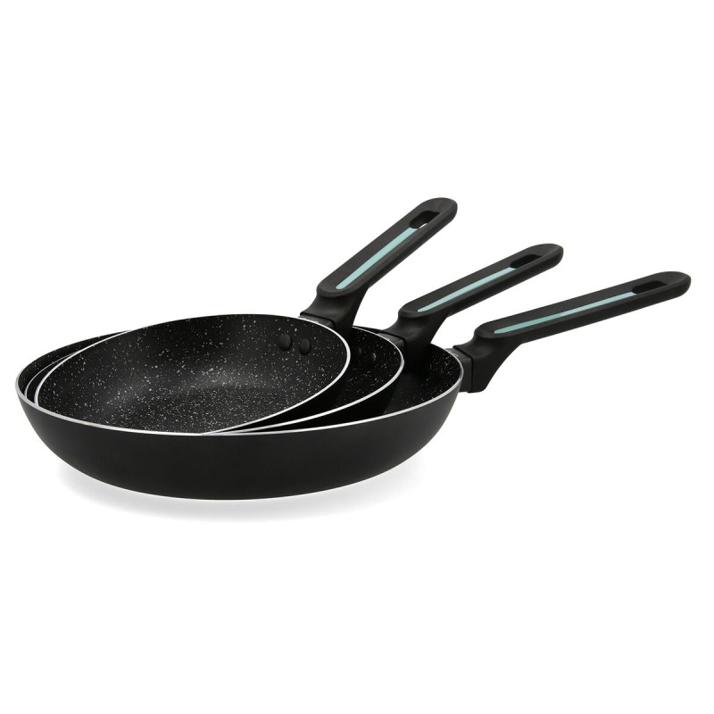 Set di padelle Quid Oasis Nero Metallo 3 Pezzi Set di padelle Quid Oasis Nero Metallo 3 Pezzi