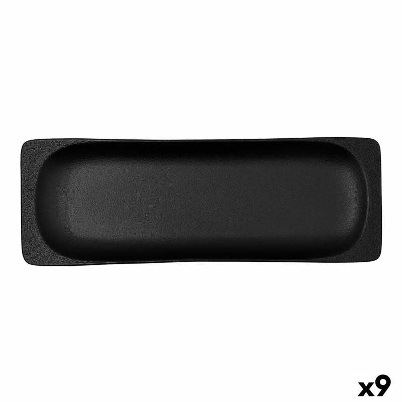 Vassoio per aperitivi Bidasoa Fosil Nero Ceramica Allumina 36 x 12,7 x 2,9 cm (9 Unità) Vassoio per aperitivi Bidasoa Fosil Nero Ceramica Allumina 36 x 12,7 x 2,9 cm (9 Unità)