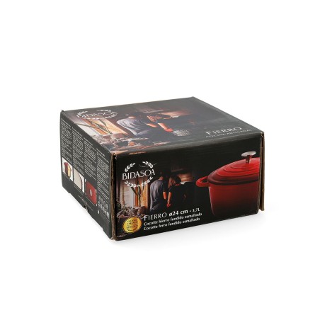 Casseruola con coperchio Bidasoa Fierro Rosso Ø 24 cm 3,7 L (2 Unità)