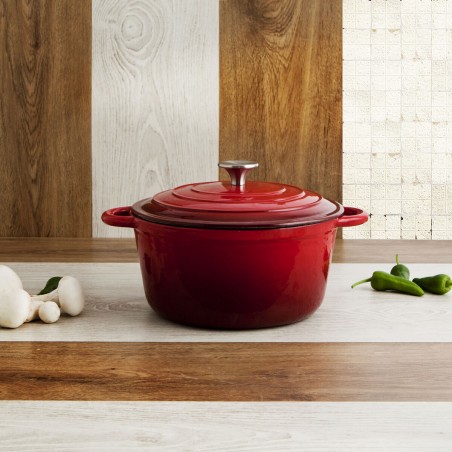 Casseruola con coperchio Bidasoa Fierro Rosso Ø 28 cm 6 L (2 Unità)