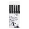 Set di Pennarelli Uni-Ball PIN-200(S) Nero Multicolore 6 Pezzi