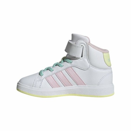 Scarpe da Tennis Casual Bambino Adidas Grand Court Mid Bianco