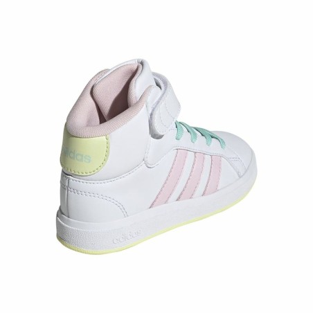 Scarpe da Tennis Casual Bambino Adidas Grand Court Mid Bianco