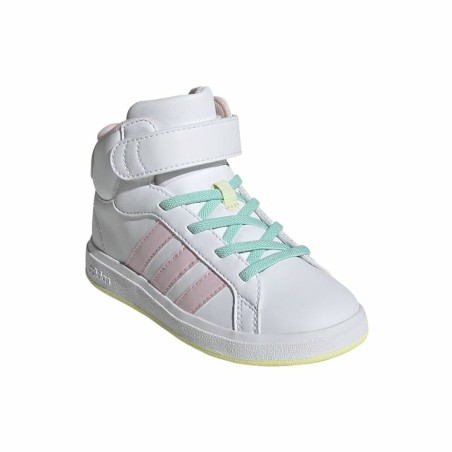 Scarpe da Tennis Casual Bambino Adidas Grand Court Mid Bianco