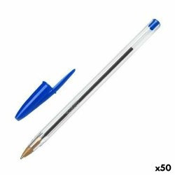 Penna Bic Cristal Originale Azzurro 0,32 mm (50 Unità)