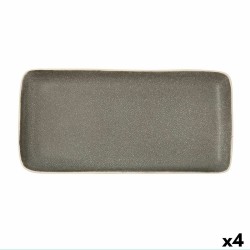 Vassoio Bidasoa Gio Grigio Ceramica 28 x 14 cm Rettangolare (4 Unità)