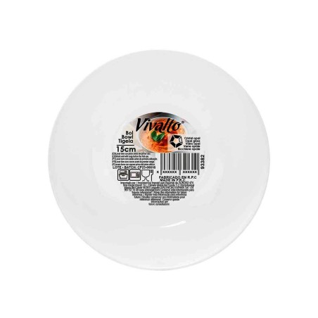 Ciotola Vivalto LZKW-60 Bianco Vetro opalino 15 x 6,5 x 15 cm (36 Unità)