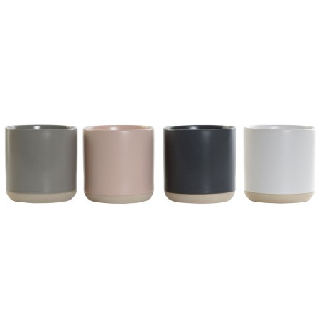 Tazza Mug DKD Home Decor Rosa chiaro Grigio scuro Grigio chiaro Gres (350 ml) (4 Unità)