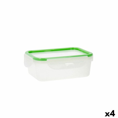 Porta pranzo Quid Greenery 1 L Trasparente Plastica 13 x 18 x 6,8 cm - 1 L (4 Unità) (Pack 4x)