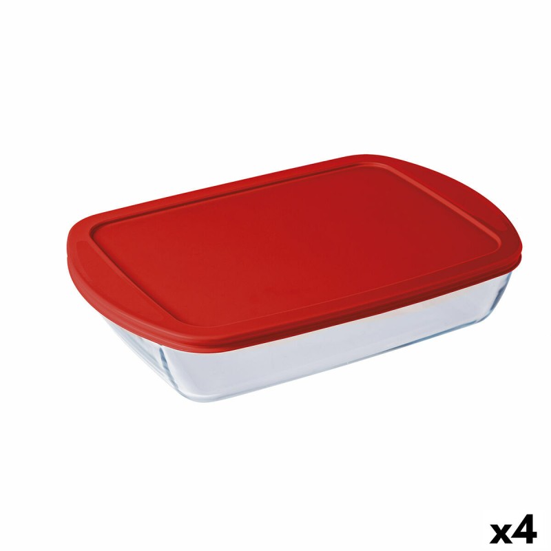 Portapranzo Rettangolare con Coperchio Ô Cuisine Cook&store Ocu Trasparente Vetro Silicone 4,5 L (4 Unità) Portapranzo Rettangolare con Coperchio Ô Cuisine Cook&store Ocu Trasparente Vetro Silicone 4,5 L (4 Unità)