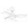 Ventilatore da Soffitto con Luce EDM 33817 Arctic Bianco 24 W 38 W 2160 Lm