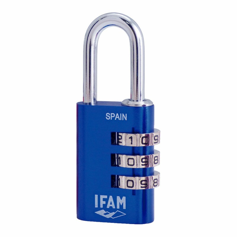 Lucchetto a combinazione IFAM Combi30 Alluminio Azzurro Lucchetto a combinazione IFAM Combi30 Alluminio Azzurro