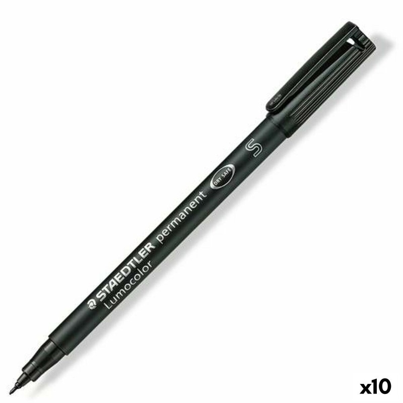 Marcatore permanente Staedtler Lumocolor 313-9 S Nero (10 Unità)
