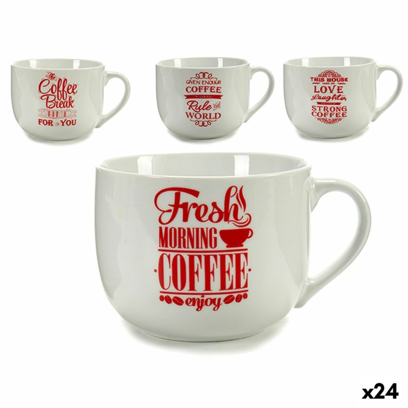 Tazza Coffee Porcellana Rosso Bianco 500 ml 24 Unità Tazza Coffee Porcellana Rosso Bianco 500 ml 24 Unità