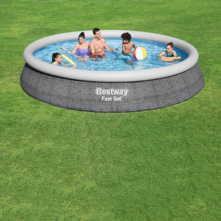 Bestway Piscina Gonfiabile Adulto Ratan con Depuratore 475x84 cm Giardino 57313