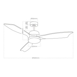 Ventilatore da Soffitto con Luce EDM 33819 Báltico 20 W 2190 Lm