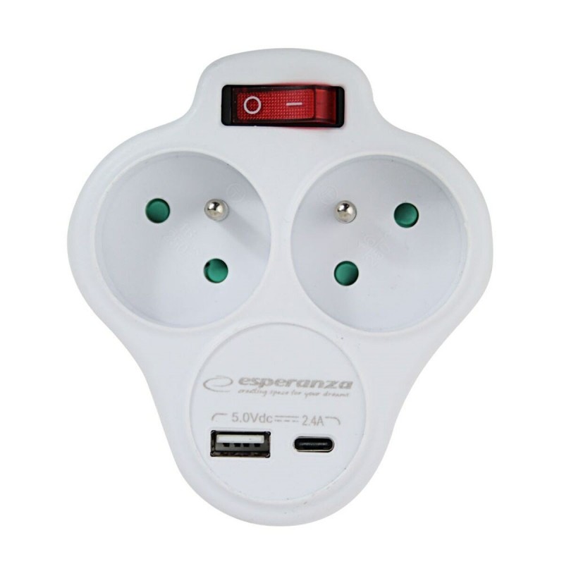 Adattore con prese Esperanza ELK311W 2 Prese