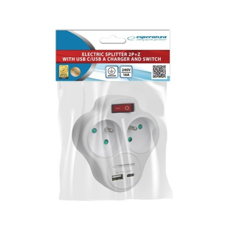 Adattore con prese Esperanza ELK311W 2 Prese