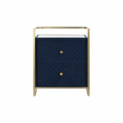 Comodino DKD Home Decor 60 x 35 x 74 cm Cristallo Azzurro Dorato
