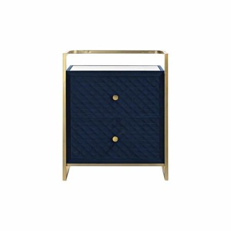 Comodino DKD Home Decor 60 x 35 x 74 cm Cristallo Azzurro Dorato