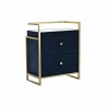 Comodino DKD Home Decor 60 x 35 x 74 cm Cristallo Azzurro Dorato