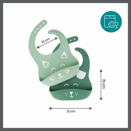 Bavaglino Babymoov A007608 Verde Silicone (2 Unità)