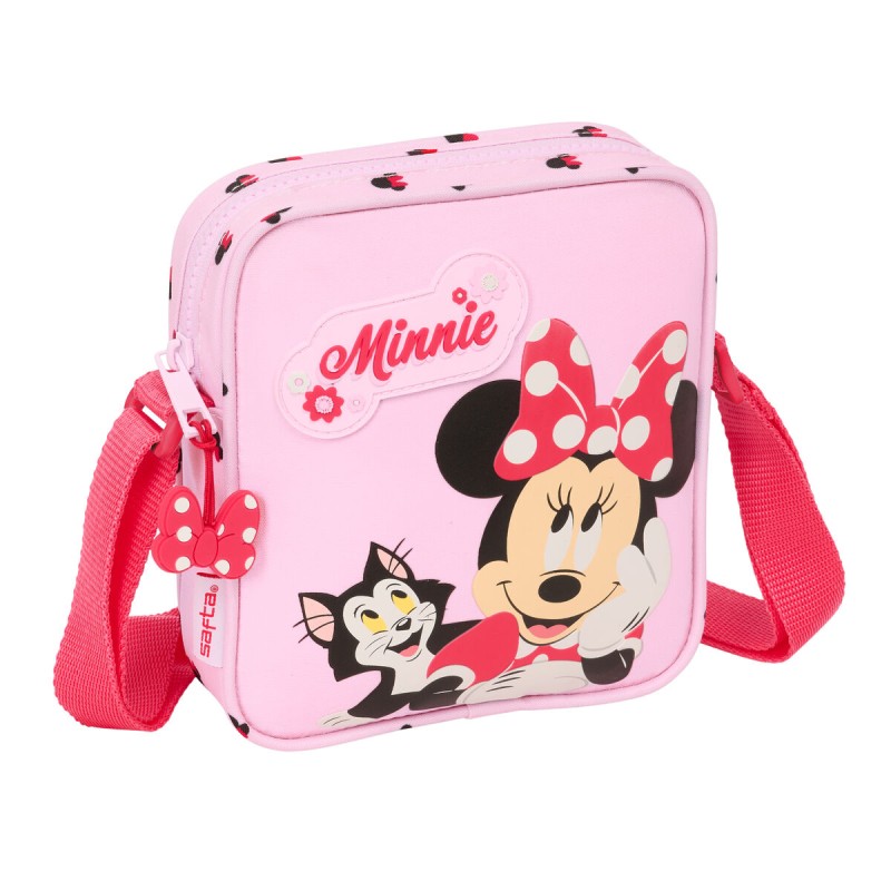 Borsa a Tracolla Minnie Mouse Naive Rosa 16 x 18 x 4 cm