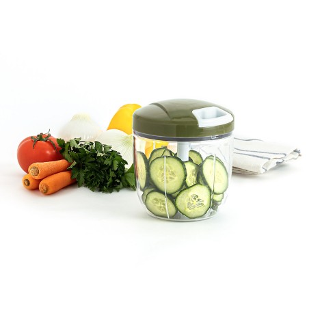 Mini Tritatutto Manuale con Corda Quid Naturalia Verde Metallo 12,5 x 14 cm Manuale