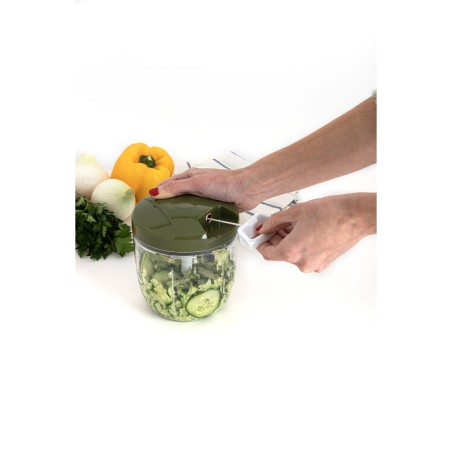 Mini Tritatutto Manuale con Corda Quid Naturalia Verde Metallo 12,5 x 14 cm Manuale