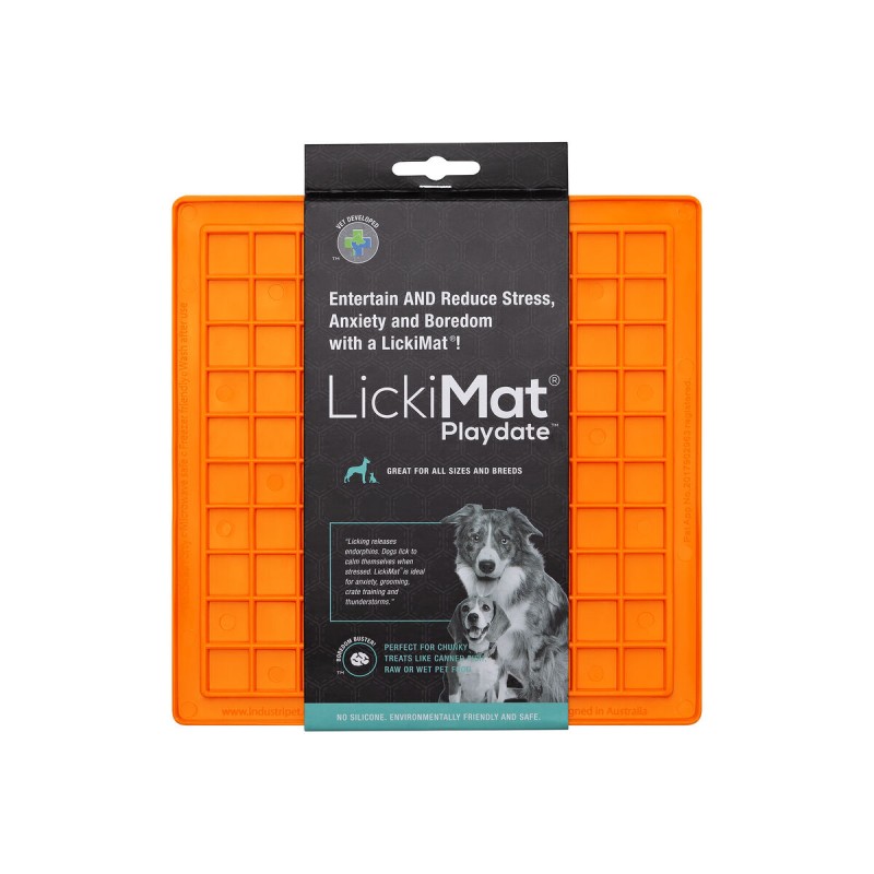 Ciotola per cani Lickimat TPR Arancio Ciotola per cani Lickimat TPR Arancio