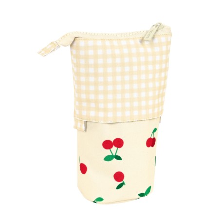Astuccio Portapenne Safta Cherry Beige (8 x 19 x 6 cm)