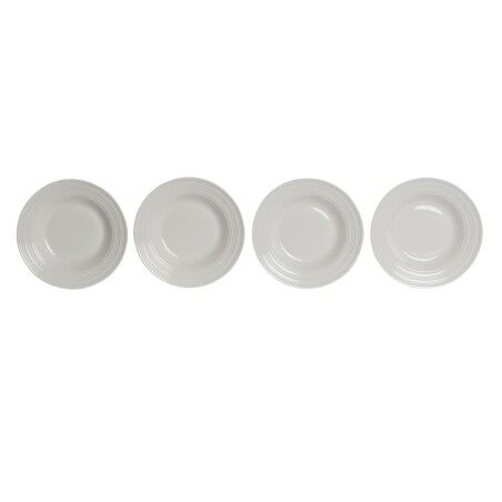 Piatto Fondo DKD Home Decor Bianco Porcellana 20 x 20 x 3 cm