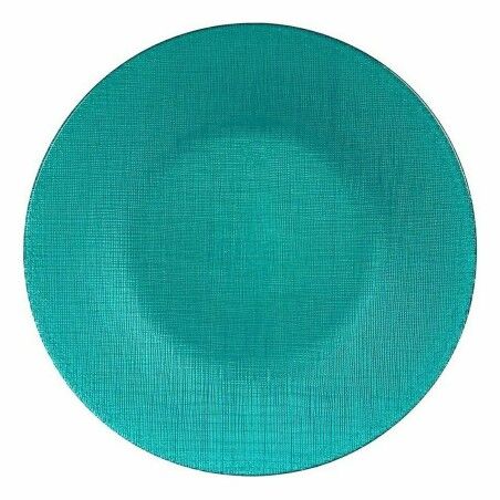 Piatto da pranzo Vivalto 323928P Turchese Vetro 27,5 x 2 x 27,5 cm (6 Unità)