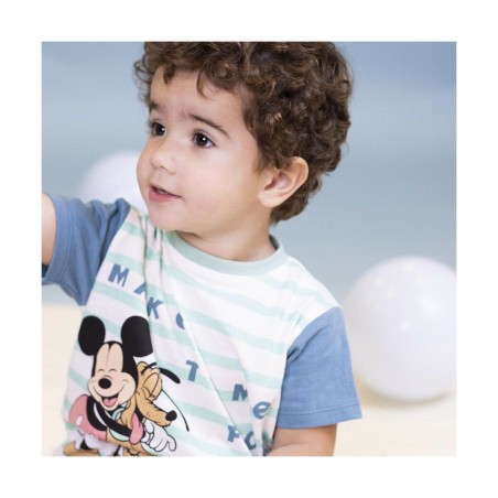 Maglia a Maniche Corte Mickey Mouse Multicolore Per bambini