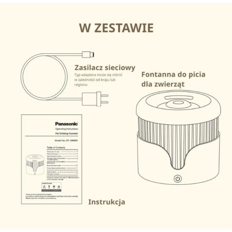 Fontana per Animali Domestici Panasonic CP-JNW01CW Bianco Plastica