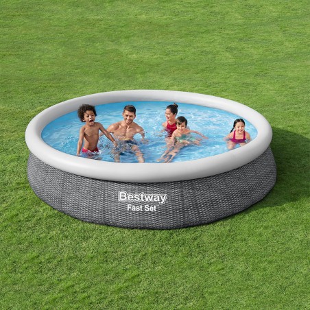 Bestway Piscina Gonfiabile per Adulti Aro Ratan con Depuratore 366x76 cm Giardino 57445