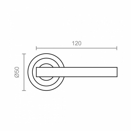 Maniglia con rosetta EDM 85437 606 Alluminio Ø 50 mm