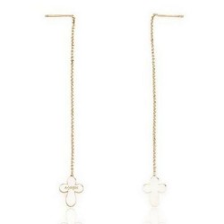 Orecchini Donna Amen CROCE ROSE GOLD Argento puro 925