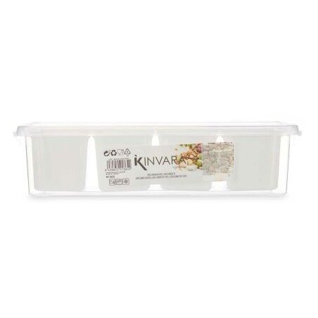 Contenitore per Frigorifero Kinvara 02 1066 Bianco Trasparente 37,5 x 9 x 14,3 cm