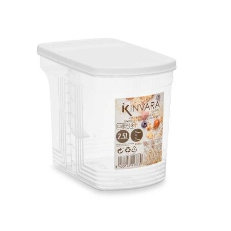 Contenitore per Conservare gli Alimenti Kinvara 02 1507 Grigio Trasparente 2,5 L 20,5 x 17 x 13 cm (24 Unità)