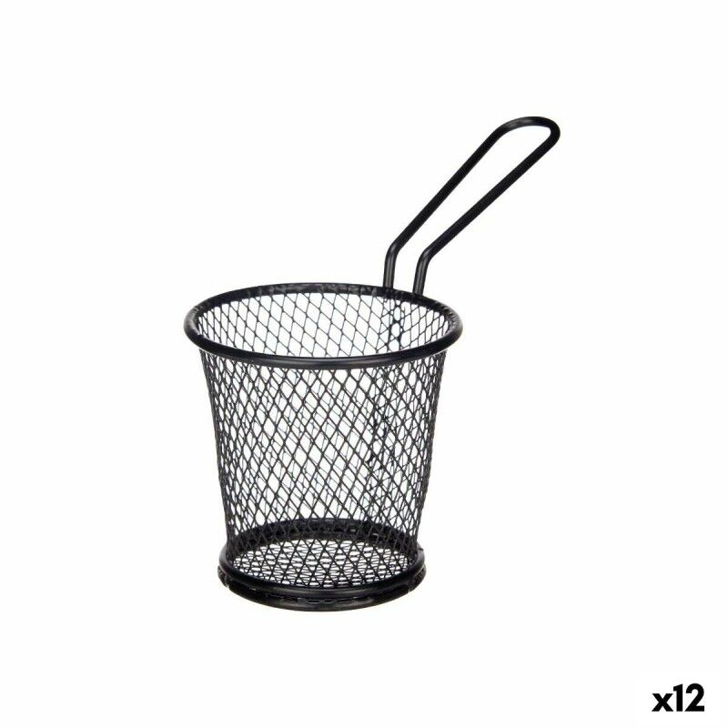 Cestino per Servire Aperitivi Kinvara W8088S-BLACK Nero Metallo 16 x 11,5 x 8 cm (12 Unità) Cestino per Servire Aperitivi Kinvara W8088S-BLACK Nero Metallo 16 x 11,5 x 8 cm (12 Unità)