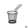 Cestino per Servire Aperitivi Kinvara W8088S-BLACK Nero Metallo 16 x 11,5 x 8 cm (12 Unità)