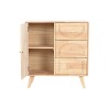 Credenza Home ESPRIT Naturale Metallo Rattan Legno d'albero della gomma 73,5 x 35 x 78 cm