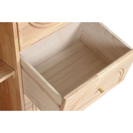 Credenza Home ESPRIT Naturale Metallo Rattan Legno d'albero della gomma 73,5 x 35 x 78 cm