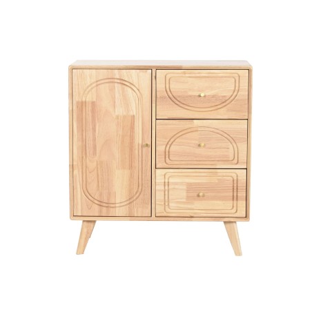 Credenza Home ESPRIT Naturale Metallo Rattan Legno d'albero della gomma 73,5 x 35 x 78 cm