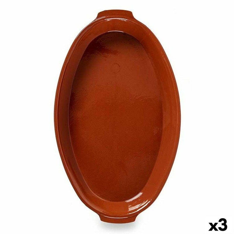 Pirofila da Forno Argilla cotta 3 Unità 56 x 7,5 x 32 cm Pirofila da Forno Argilla cotta 3 Unità 56 x 7,5 x 32 cm