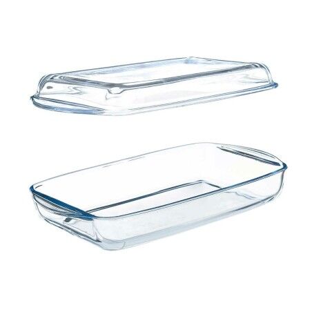 Vassoio con coperchio Pasabahce Borcam Trasparente Vetro Borosilicato 1,9 L (4 Unità)