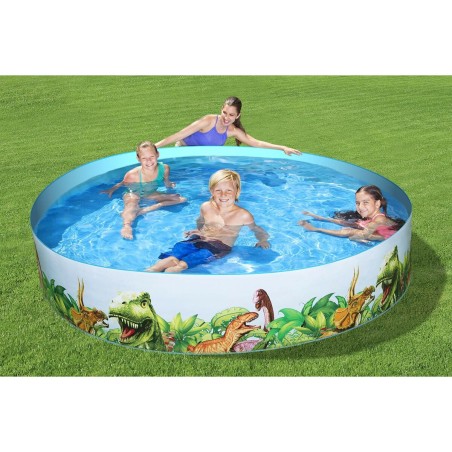 Bestway Piscina Rigida Infantile PVC Dinosauri 244x46 cm +3 Anni Giardino 55001