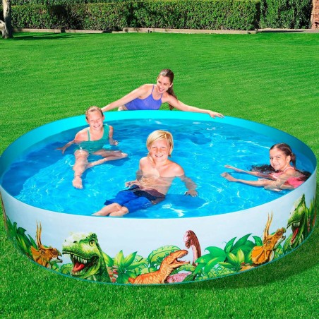 Bestway Piscina Rigida Infantile PVC Dinosauri 244x46 cm +3 Anni Giardino 55001