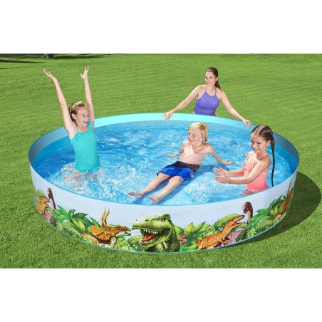 Bestway Piscina Rigida Infantile PVC Dinosauri 244x46 cm +3 Anni Giardino 55001